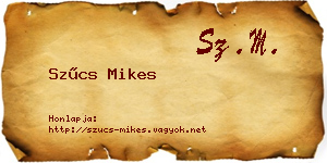 Szűcs Mikes névjegykártya
