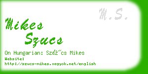 mikes szucs business card